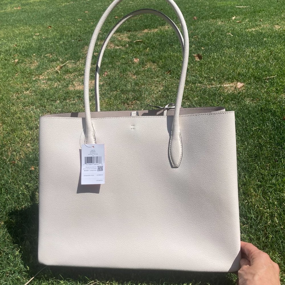 KATE SPADE Large White tote / refined grain - Picture 2 of 6